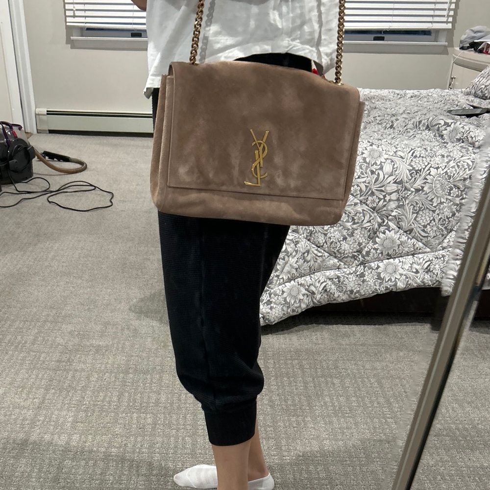 Saint Laurent Kate Crossbody Tan Suede Suede Bag-Reversible - Picture 9 of 10